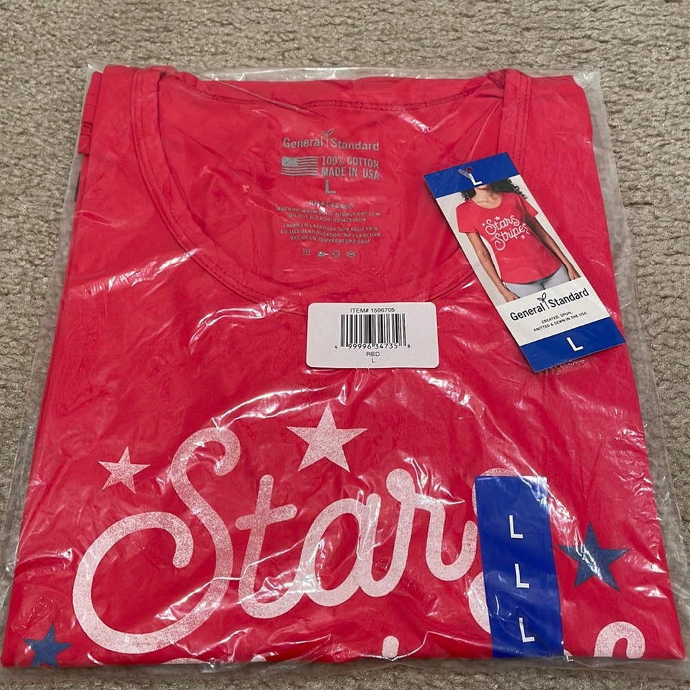 Brand new women USA red T shirt L NWT